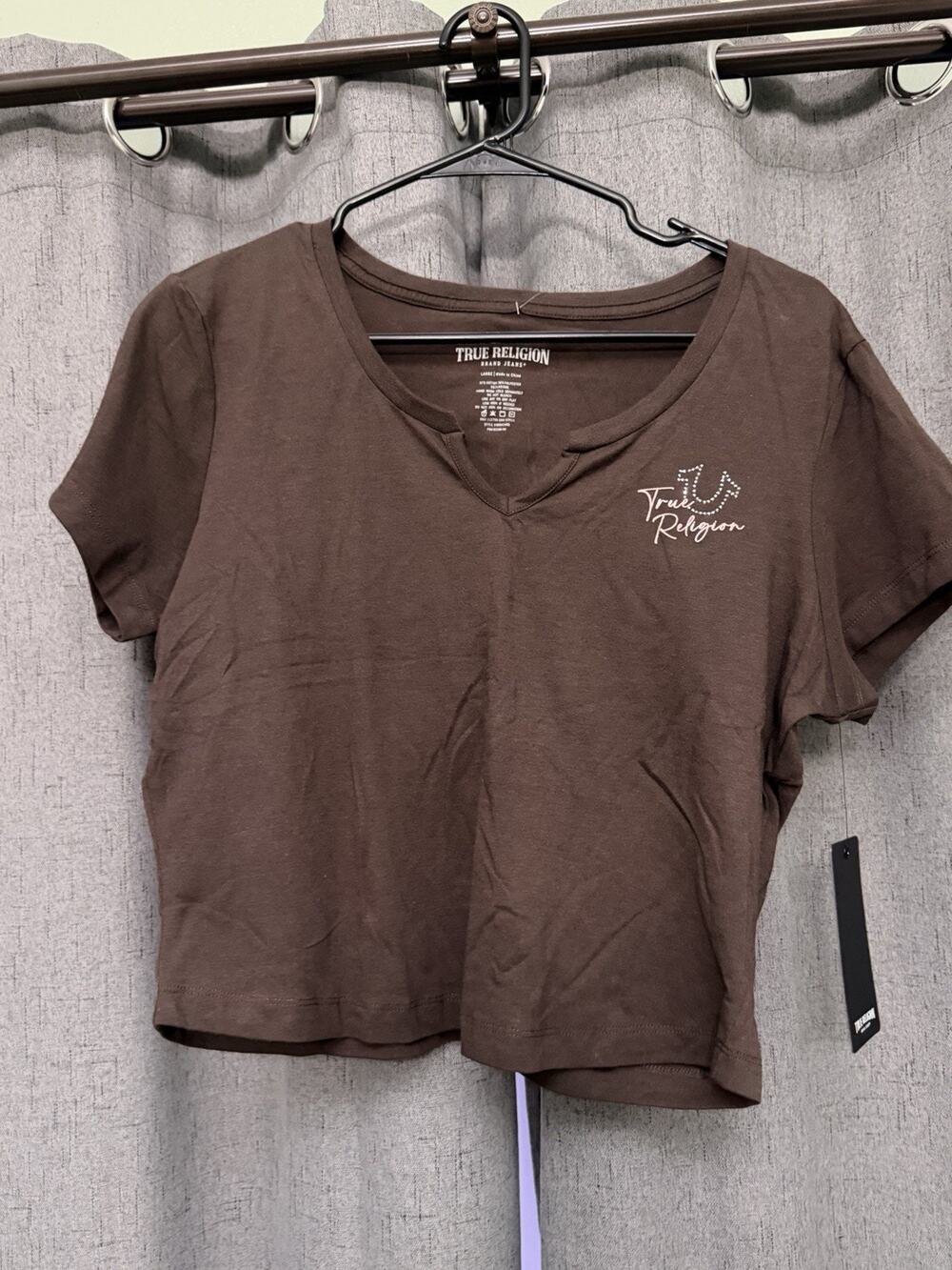True Religion Women's Crop Top Brown Size L